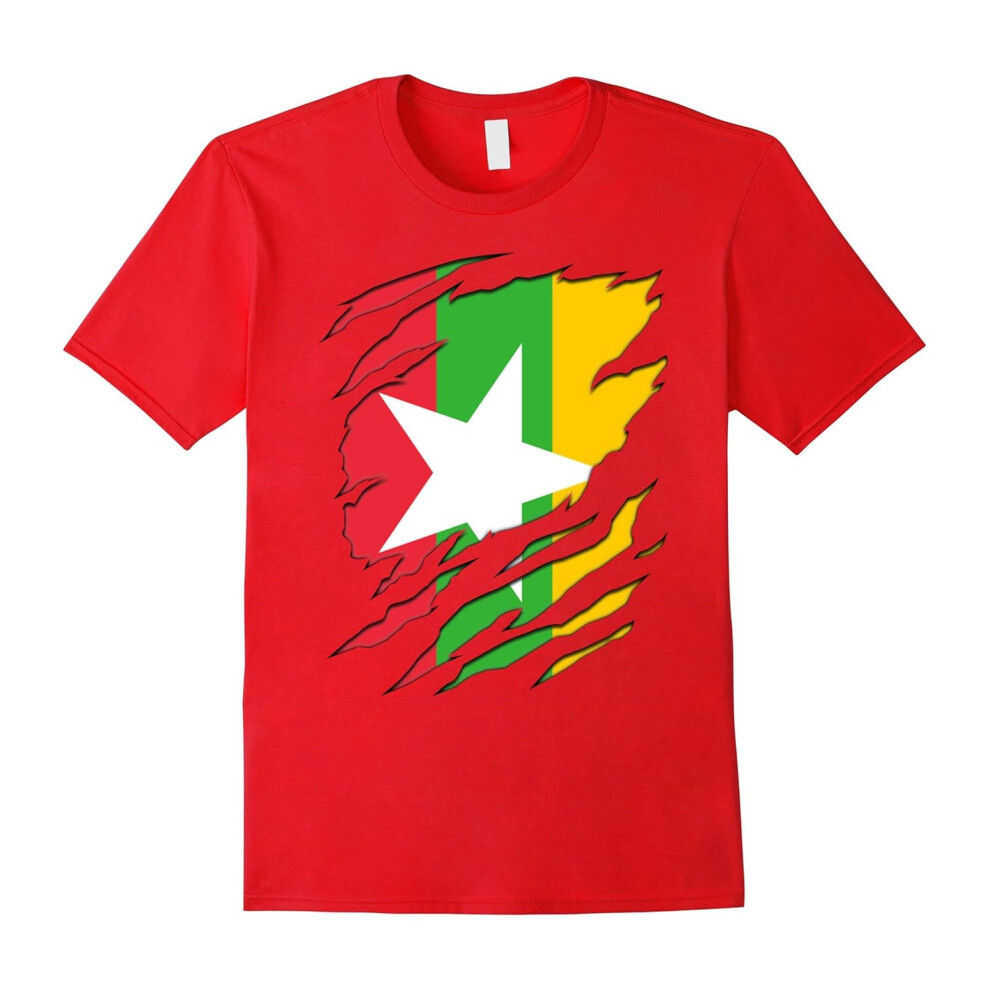 (XXL) Super Myanmar flag gifts Shirt-Father's Day