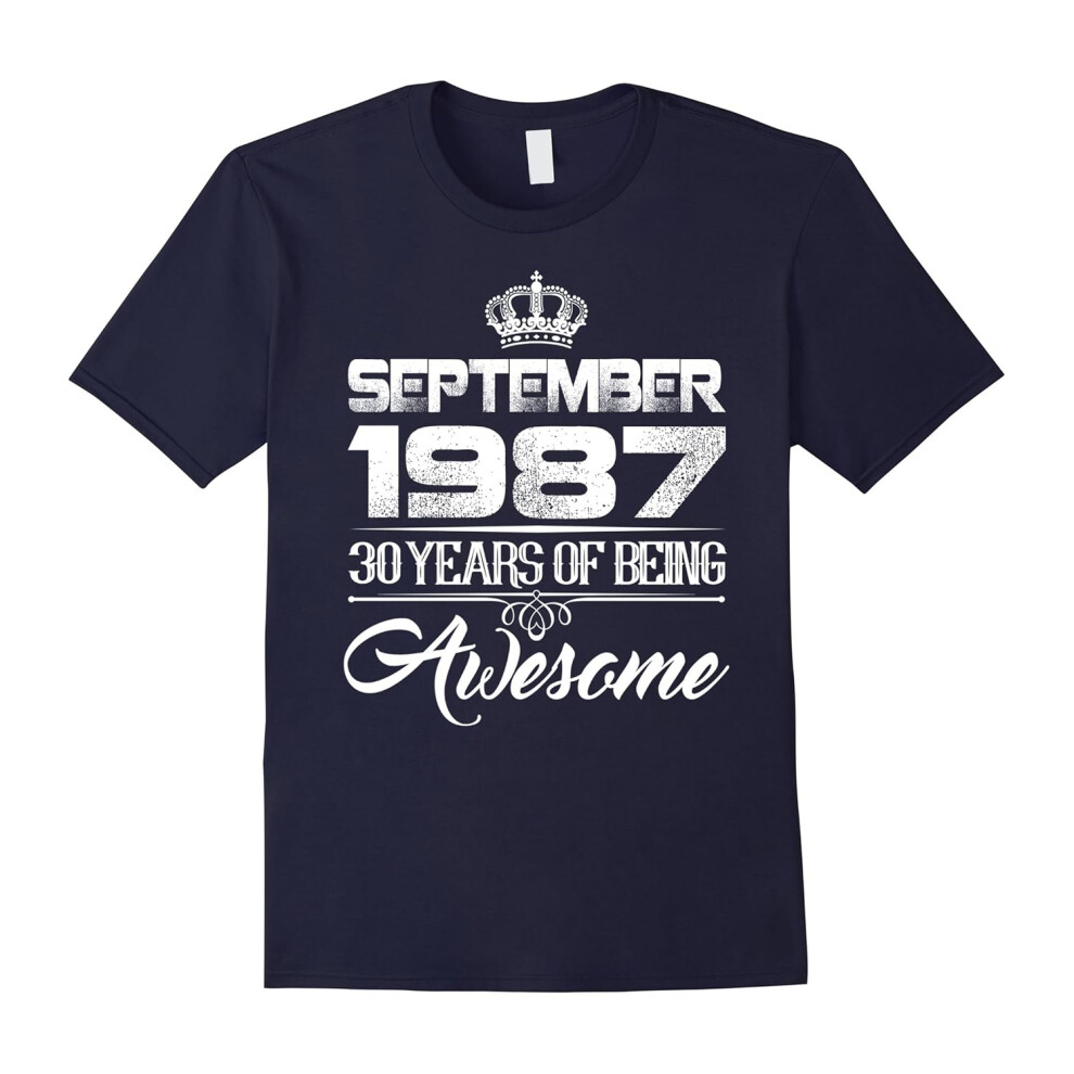 (XL) September 1987 30th Birthday Gifts 30 yrs old Bday T-shirt-Father's Day