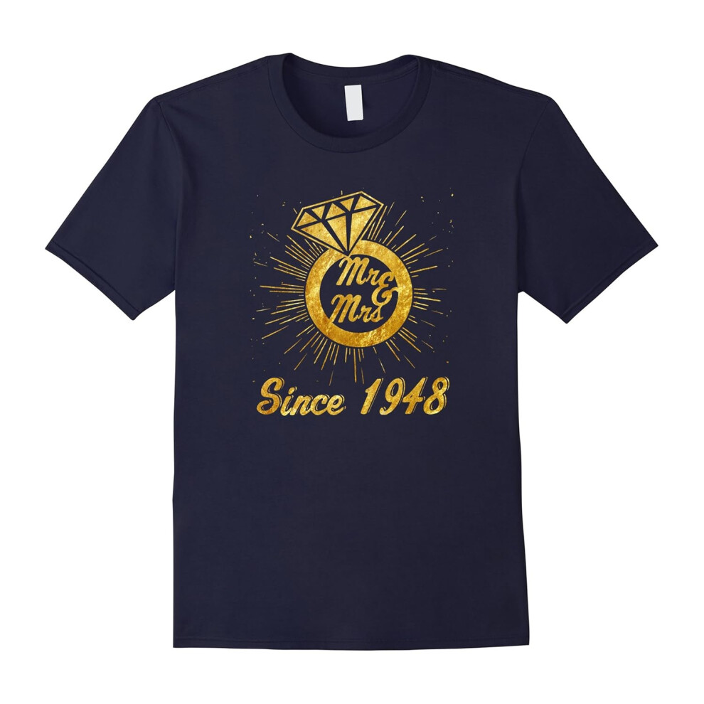 (M) 69th Wedding Anniversary Gifts Mr & Mrs Since 1948 T-Shirt-Father's Day