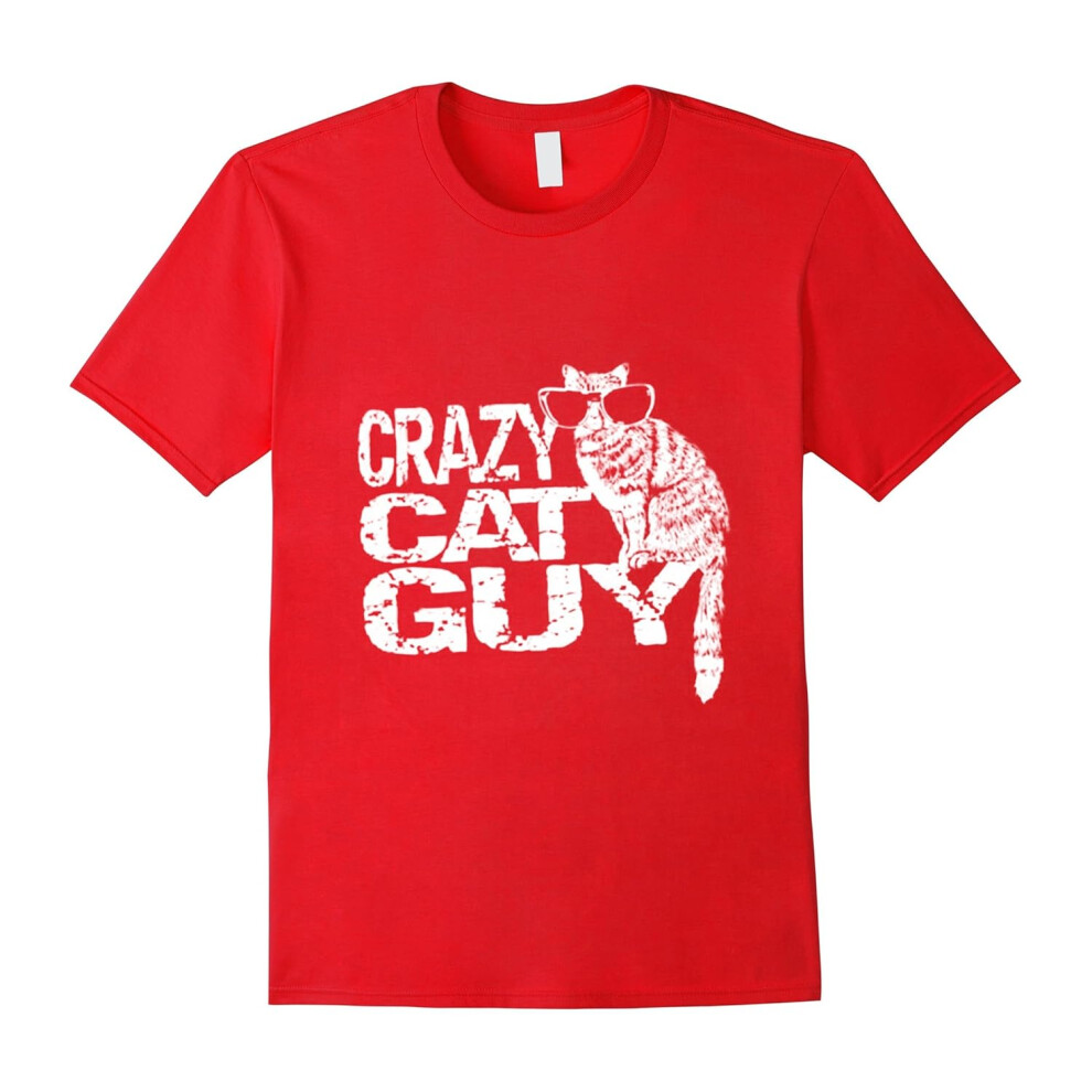 (XXXL) Funny tees, Fathers Day gift, Crazy Cat Guy â T Shirt-Father's Day