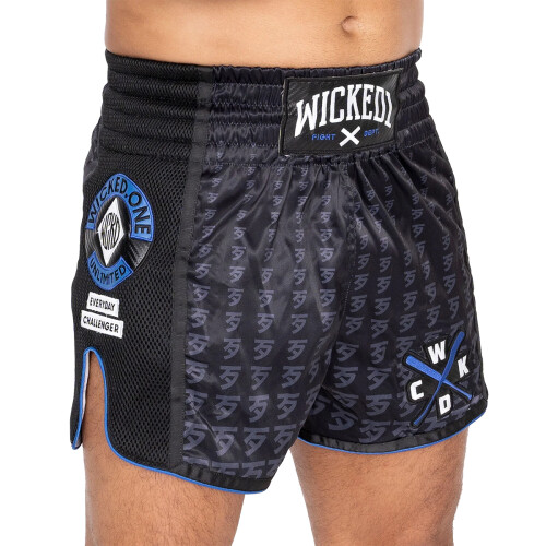 (Small ) Wicked1 Infinite Muay Thai Shorts - Blue 2