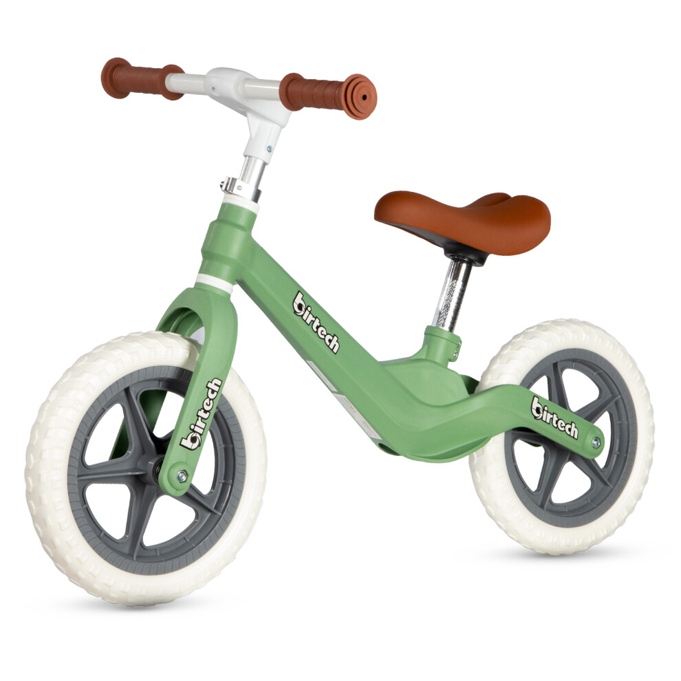 (green) 12"Balance Bike for Kids, Lightweight No Pedal Walking Balance Bike with Nylon Frame and Flat-Free Tires, Adjustable Training Bike for Age 2-t