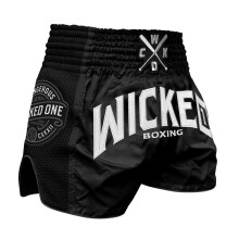 (X-Large) Wicked1 Block Muay Thai Shorts - Black