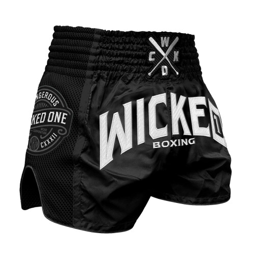 (X-Large) Wicked1 Block Muay Thai Shorts - Black