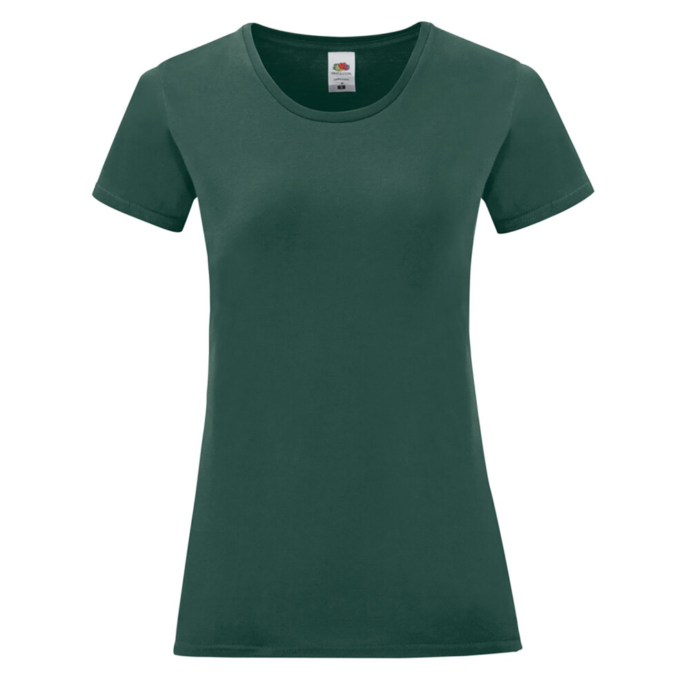 (S, Forest) Fruit Of The Loom Womens/Ladies Iconic T-Shirt