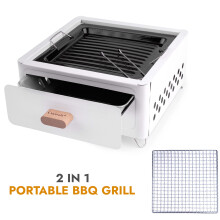 TABLETOP BBQ FOLDING CHARCOAL BARBECUE GRILL PORTABLE TRAVEL OUTDOOR PICNIC