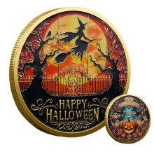 Souvenir Gold Metal Sturdy Halloween Collectible Coin Creative Commemorative Coin Collectible Party Favor