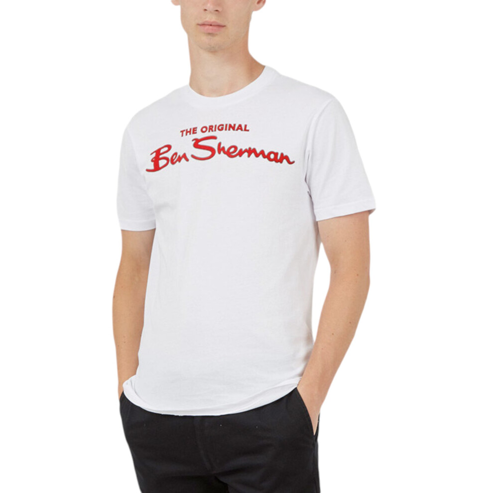 (White, S) BEN SHERMAN Mens T Shirts Summer Cotton Tee