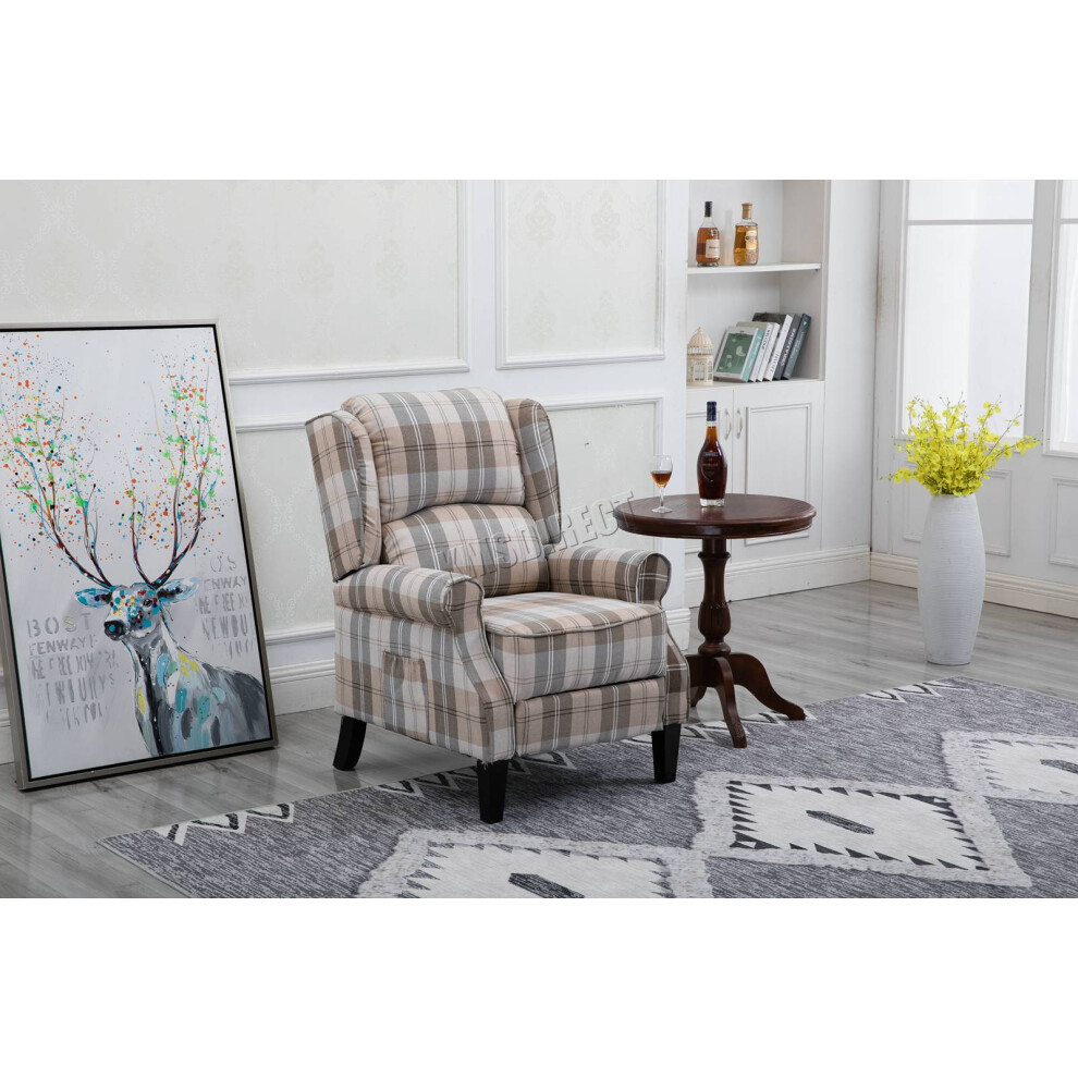 Westwood Vintage Armchair - Beige Check - Image 2