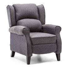 (Grey) WestWood Vintage Armchair Sofa Recliner Lounge Fabric Tub Chair Seat Home FA01