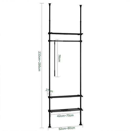 SoBuy KLS07-SCH, Adjustable Wardrobe Organiser Clothes Shelf 2