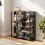 Living And Home Black Hallway Open-Style Wooden Shoe Rack&Display Shelf 1