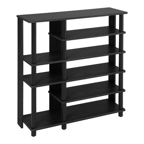 Living And Home Black Hallway Open-Style Wooden Shoe Rack&Display Shelf 2