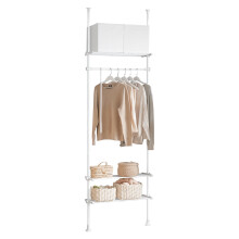 SoBuy KLS07-W, Adjustable Wardrobe Organiser Clothes Shelf System