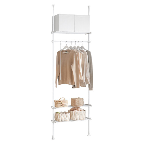 SoBuy KLS07-W, Adjustable Wardrobe Organiser Clothes Shelf System