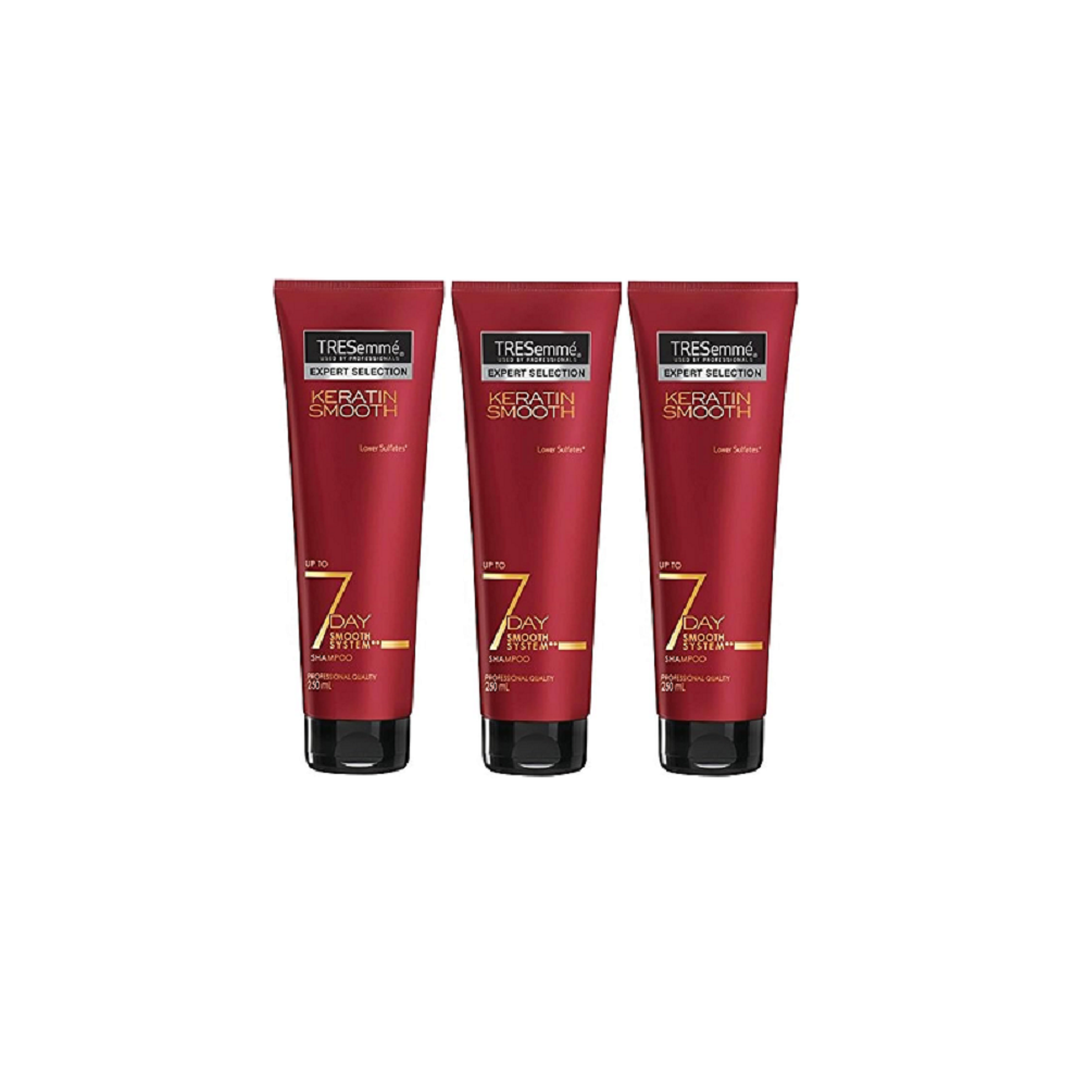 TRESemmÃ© Keratin Smooth 7 Day Smooth System Professional  Shampoo 3 x 250ml