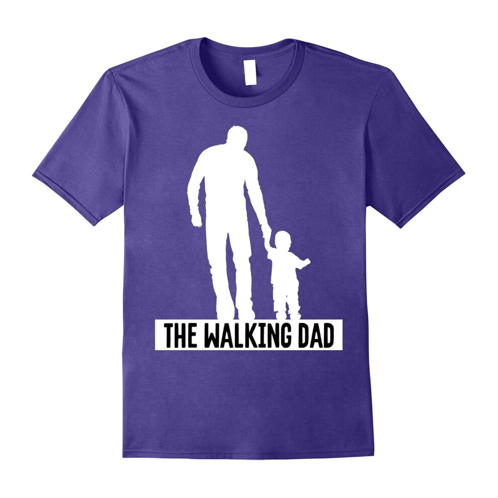 (XXL) Mens The Walking Dad â with kid â white T-Shirt-Father's Day