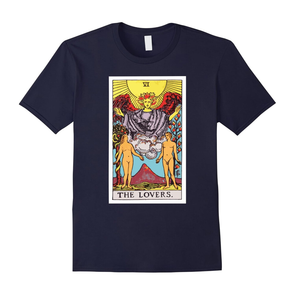 (M) The Lovers Tarot Card T-Shirt (Traditional Design)-Father's Day