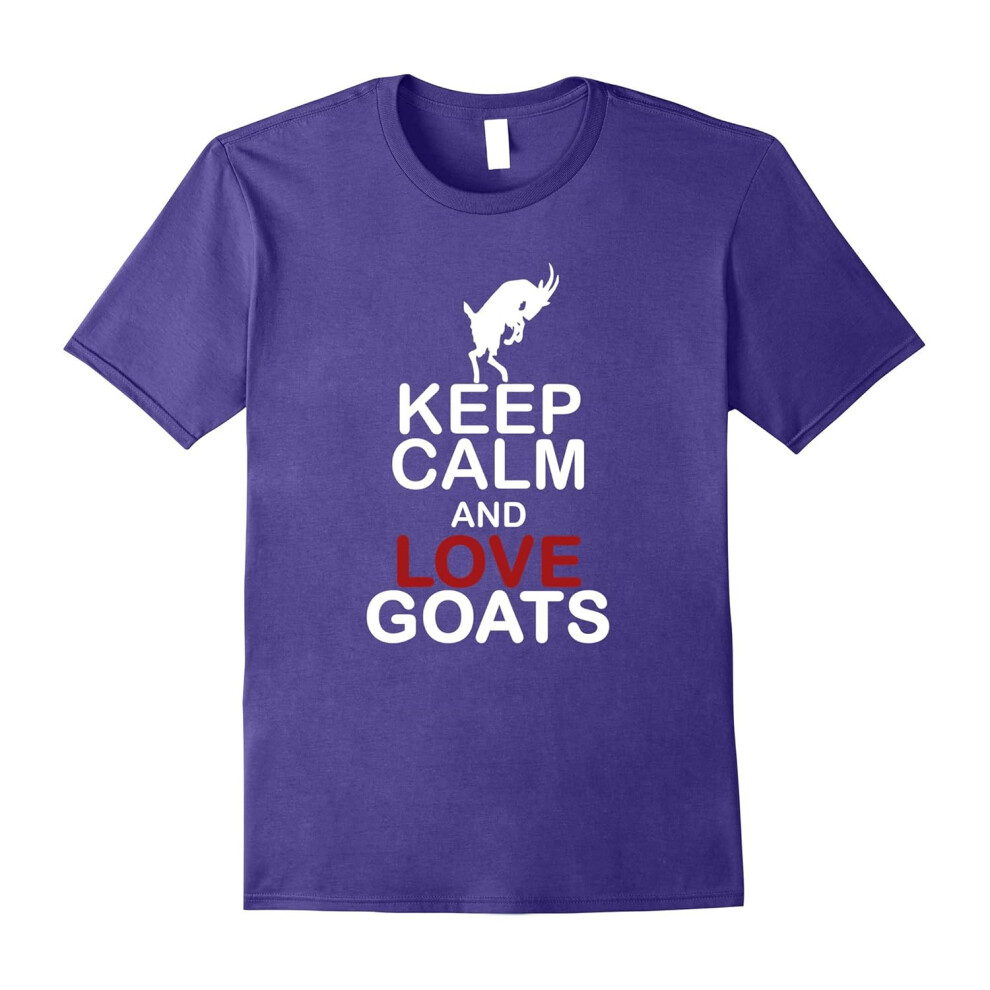 (XL) Keep Calm And Love Goats Animal Lover T-Shirt-Father's Day