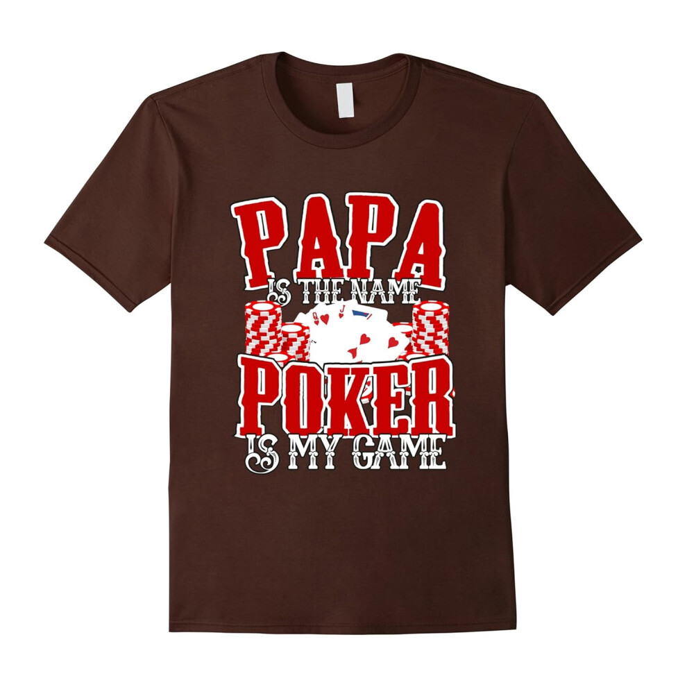 (XXL) Mens Papa is the Name Poker is My Game Gambling T-Shirt-Father's Day