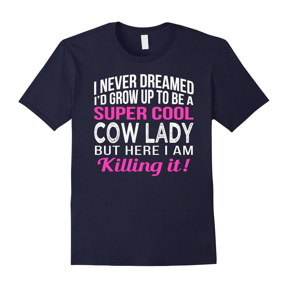 (XL) Super Cool Cow Lady Funny Cows Lover Gift T Shirt-Father's Day