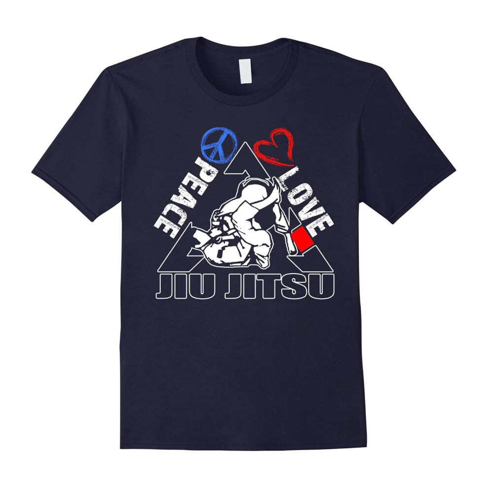 (M) Jiu Jitsu T shirt â Funny Peace Love Jiu Jitsu Tee Shirts-Father's Day