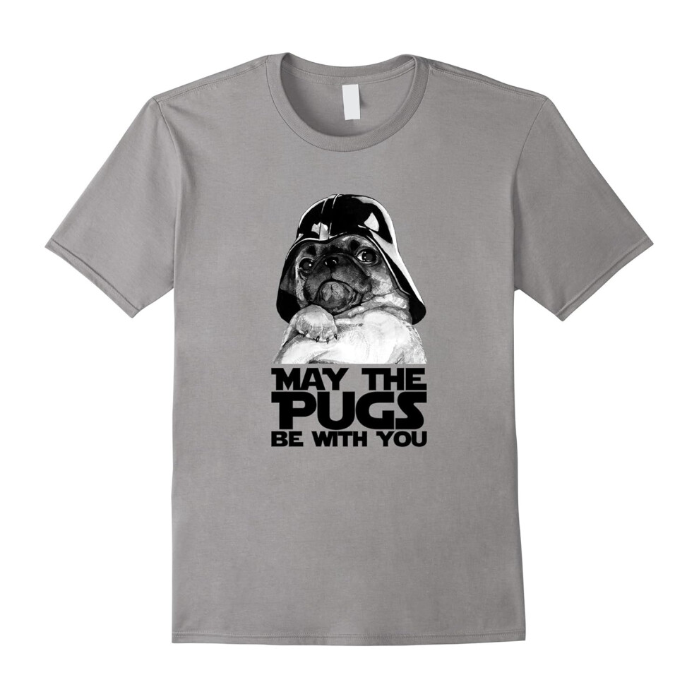 (XL) May The Pugs Be With You, Funny Pug Dog Star Love Wars Shirt-Father's Day