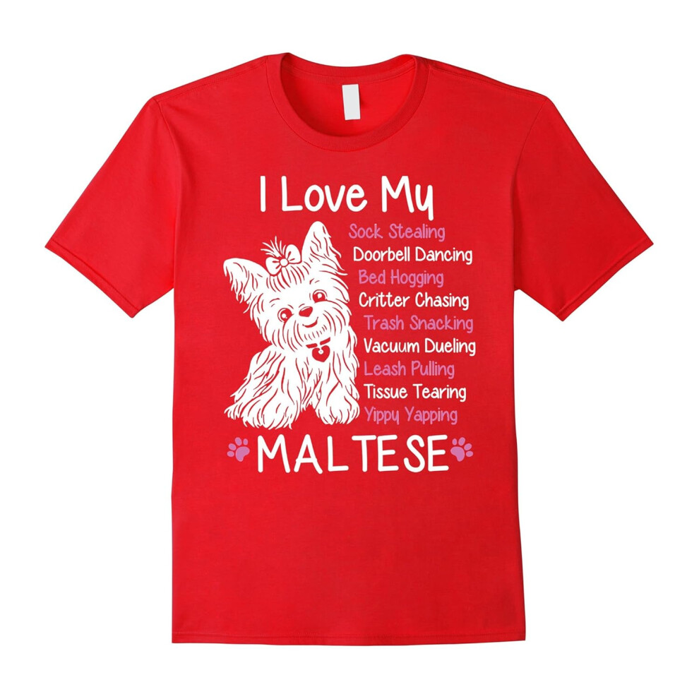 (XL) Maltese T-shirt , I love my Maltese-Father's Day