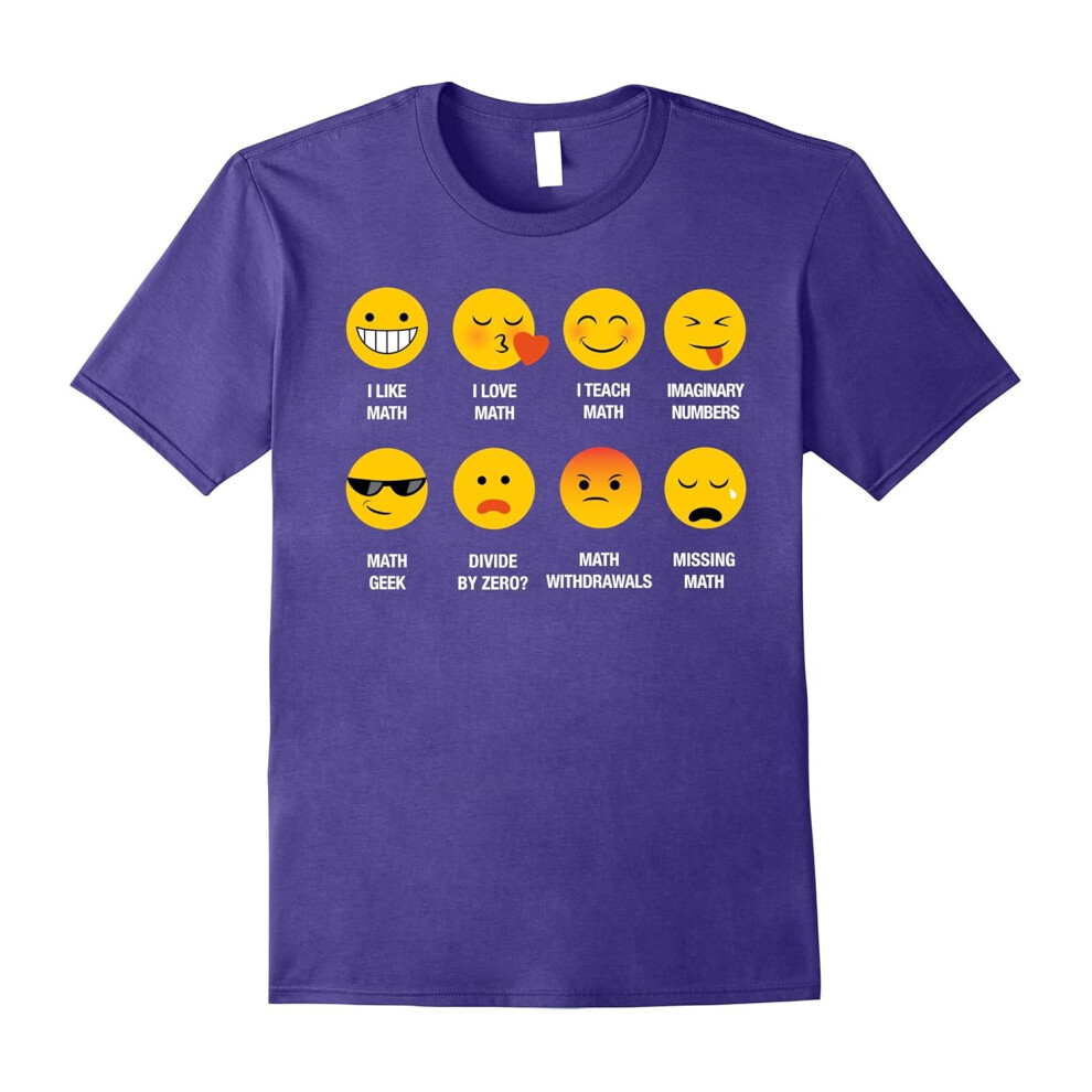 (XL) I Love Math Teachers Emoji Emoticon Funny Teaching Tee Shirt-Father's Day