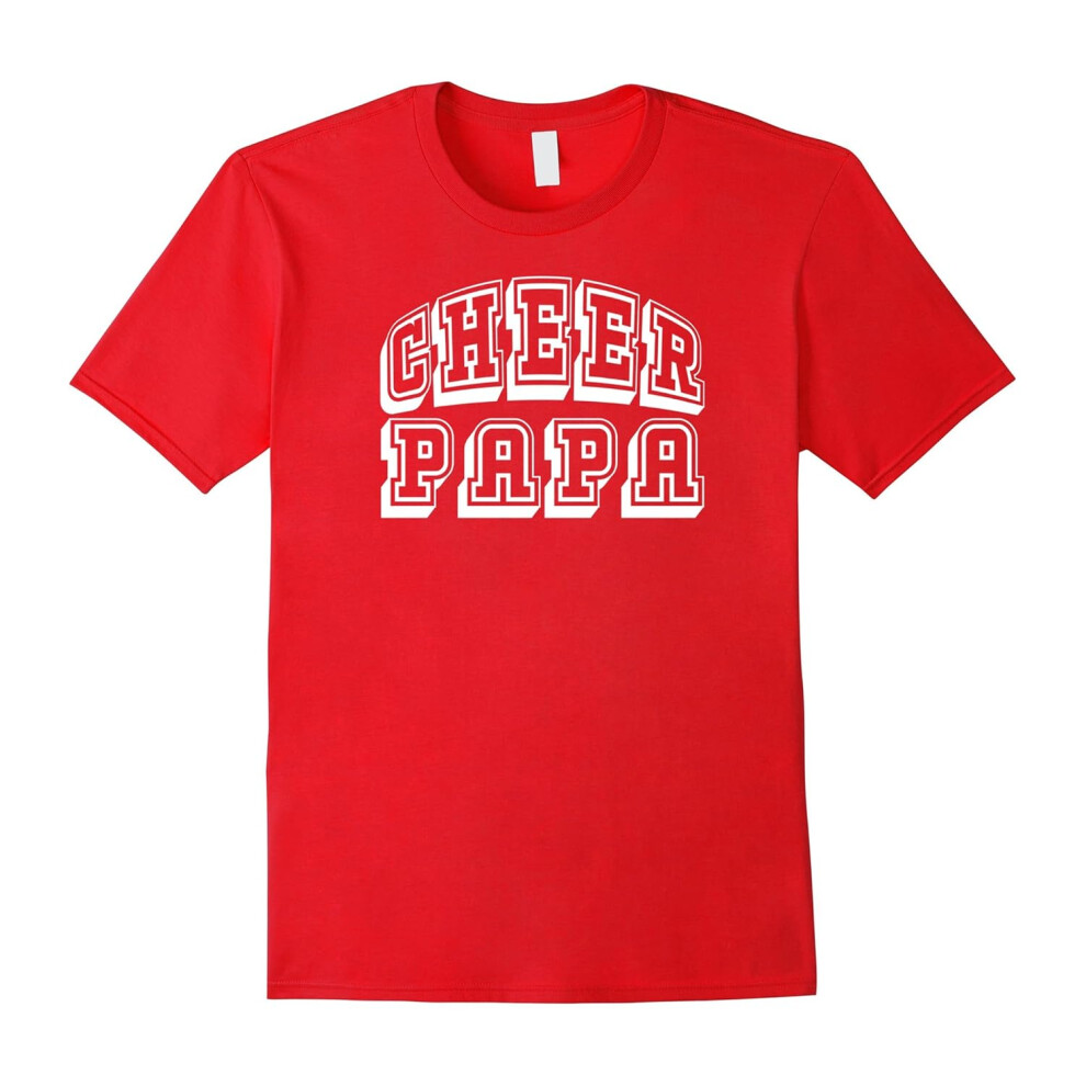 (M) Cheer Papa T-Shirt Proud Cheerleader Grandpa Gift Idea Dad-Father's Day