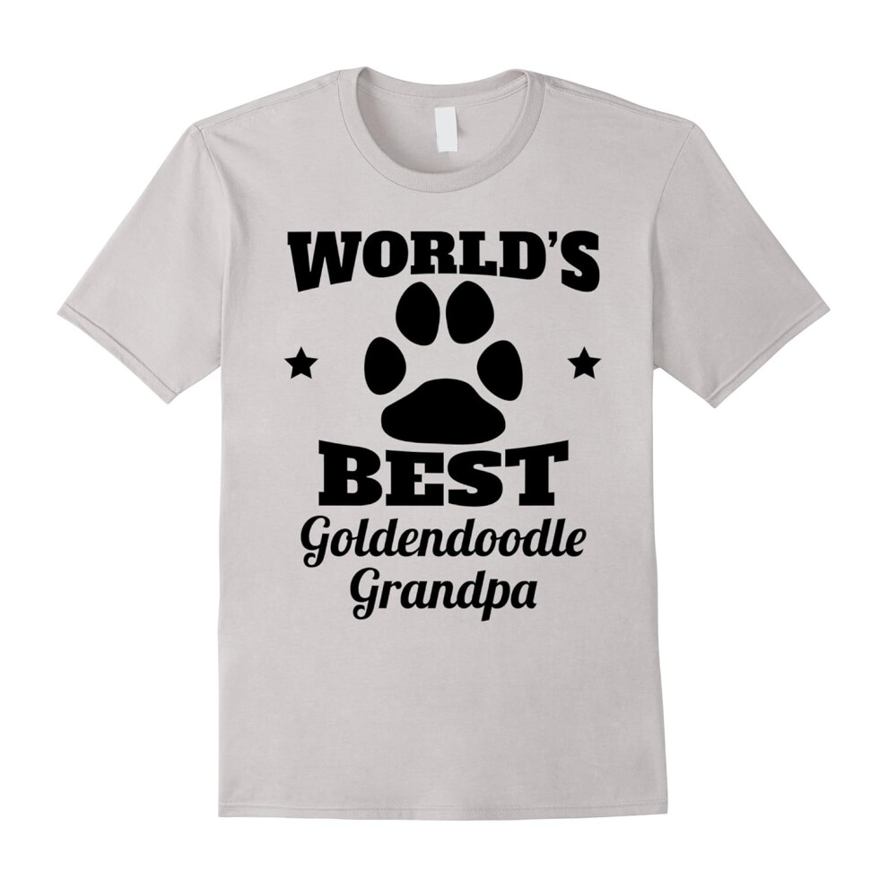 (M) Men's World's Best Goldendoodle Grandpa Dog Lover T-Shirt-Father's Day