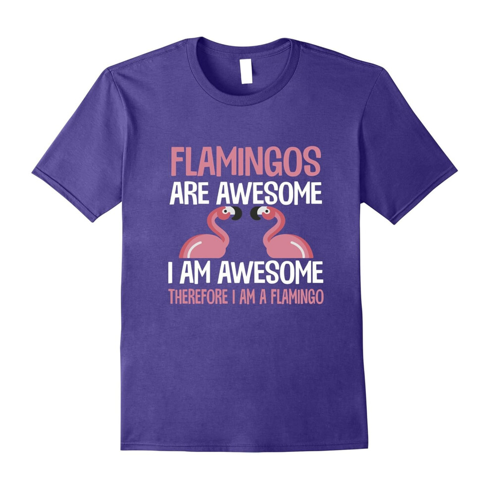 (L) Flamingos Are Awesome I Am Awesome Funny Bird Lover T-Shirt-Father's Day