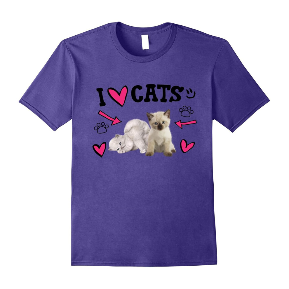 (XXL) I Love Cats Cute Shirt-Father's Day