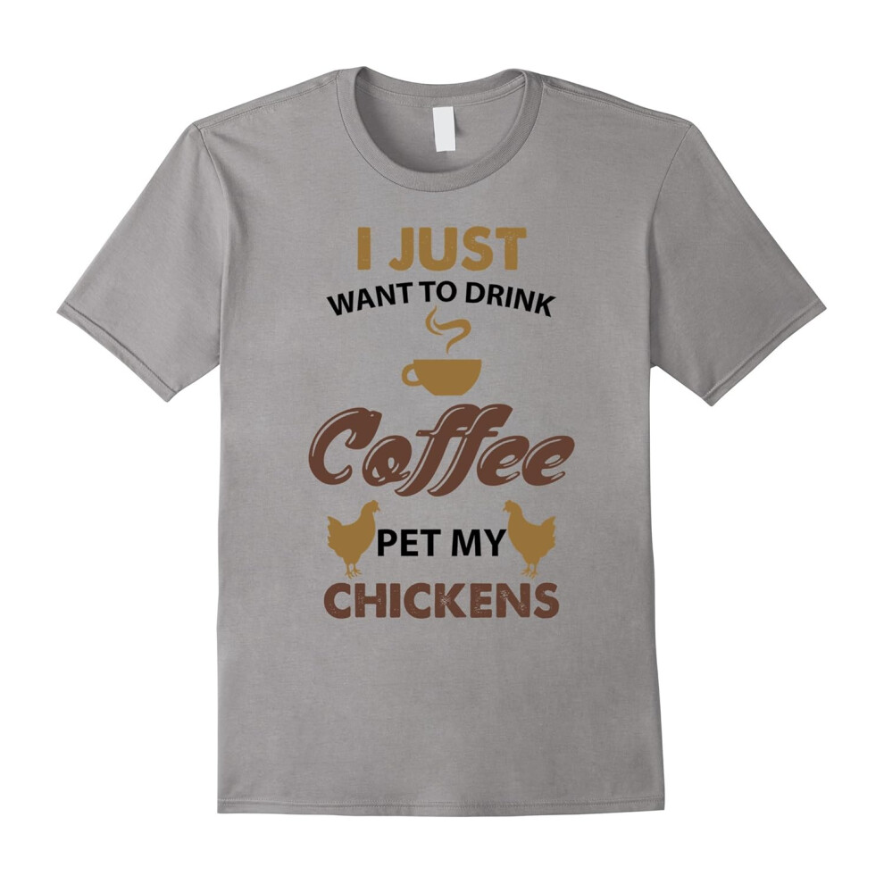 (L) Funny Christmas T-Shirt For Coffee & Chickens Lover.-Father's Day