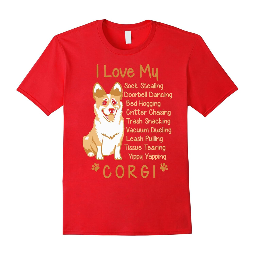 (M) Corgi T-shirt , I love my Corgi-Father's Day