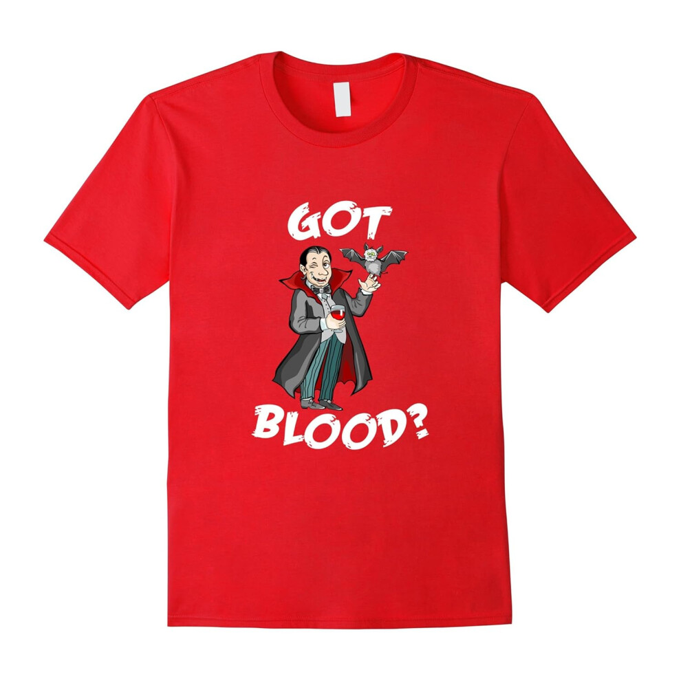 (M) Got Blood | Funny Vampire Bat Halloween T-Shirt Gifts-Father's Day