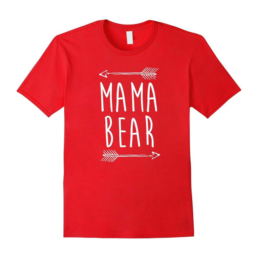 (XL) Mama Bear T-Shirt Family Portrait With Papa and Baby Bear-Father's Day