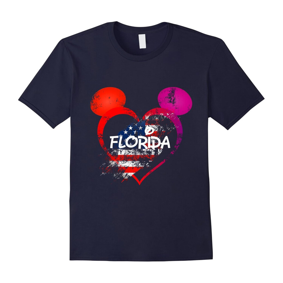 (L) I love Florida Shirt, Funny Cute State Pride Heart Tee-Father's Day