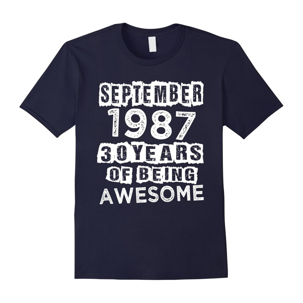 (M) September 1987 T-Shirt 30 yrs old Bday 30th Birthday Gifts-Father's Day