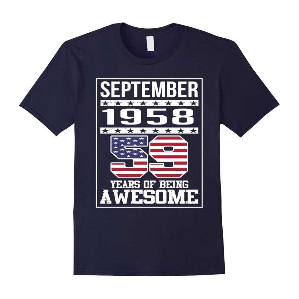 (M) 59th Birthday Gifts September 1958 â 59 Yrs old Bday T Shirt-Father's Day