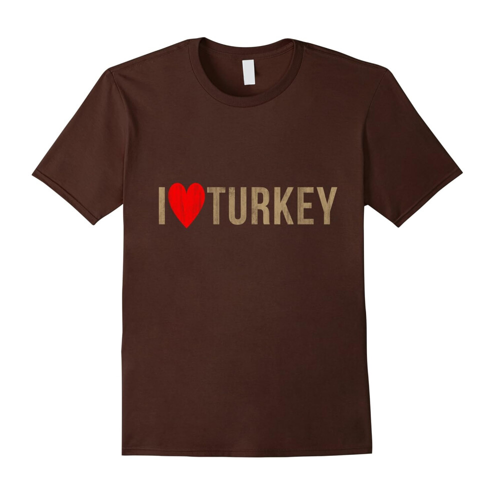 (M) I Love Turkey Vintage Thanksgiving Shirt-Father's Day