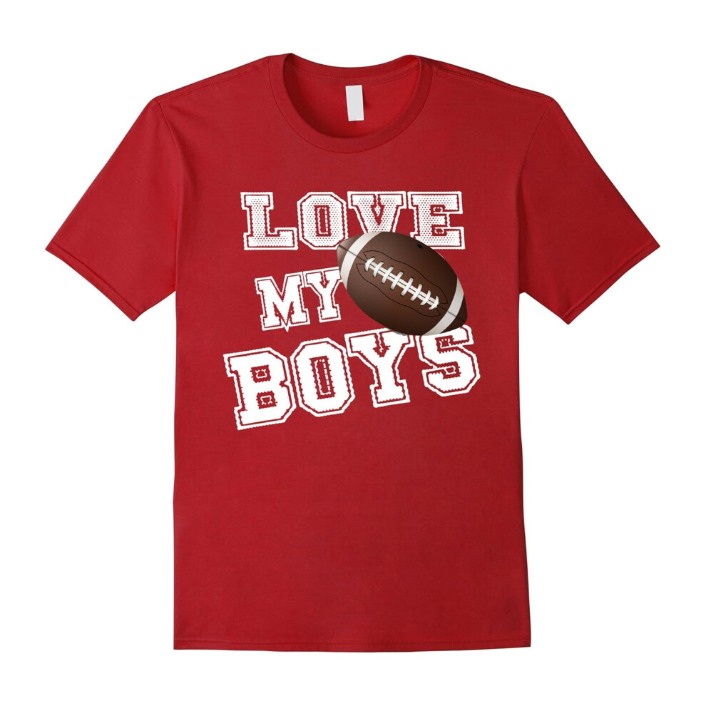 (M) I Love My Boys Football Shirt for Moms- Football Mom TShirt-Father's Day