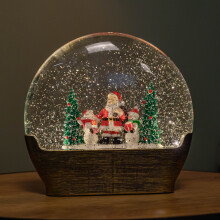 19cm Battery Operated Light up Christmas Water Dome with Santa & Snowman Scene