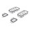 Living And Home 4-Piece No Drill Shower Caddy Set with Wall Stickers 1