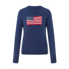 (navyblue, M) Acuteok Women's Flag Sweaters Casual Long Sleeve Crew Neck Loose Fit Knit Pullover Jumper Tops