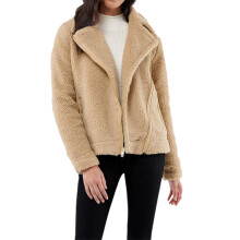 (Brown, S) HOLLISTER Womens Biker Jacket Winter Casual Top