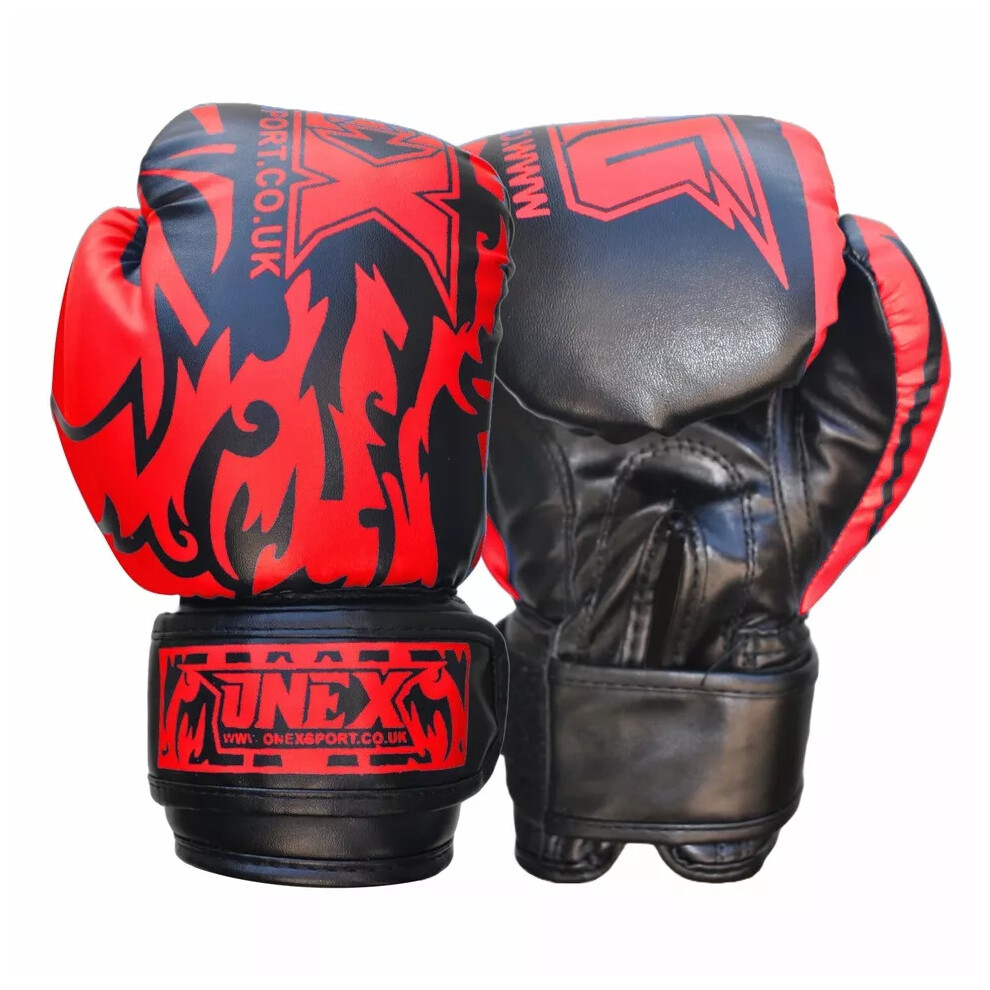 (60z Black/red) Kids Boxing Gloves 6oz Junior Training & punching