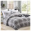 (Check- Grey Bedding Sets) Reversible Duvet Cover Quilt King Size Bedding Sets 1