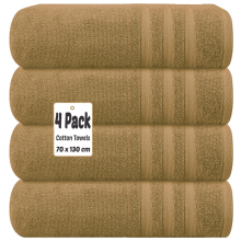 (Latte) 4 X Luxury Bath Towels 100% Egyptian Cotton Large Size Big Bathroom Towels Set
