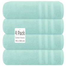 (Mint) 4 X Luxury Bath Towels 100% Egyptian Cotton Large Size Big Bathroom Towels Set